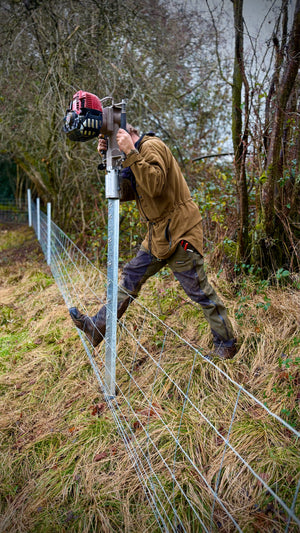 Einfacher Benzinpfahltreiber – mit Adapter nach Wahl
