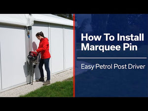 Using the Easy Petrol Post Driver to install marquee pins in under 10 seconds