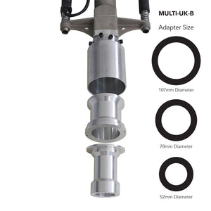 Studio image of the Easy Petrol Post Driver with the Multi Adapter UKB