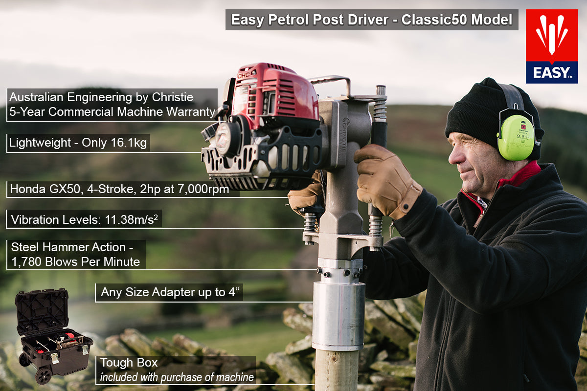 Easy Petrol Post Driver - with choice of Adapter (Classic35/Classic50)