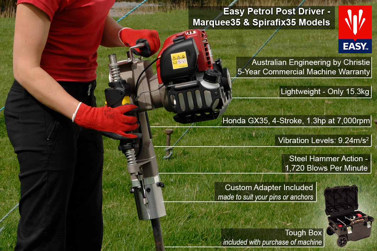 Racing Post Machine Easy Petrol Post Driver – Marquee Machine (Marquee35)