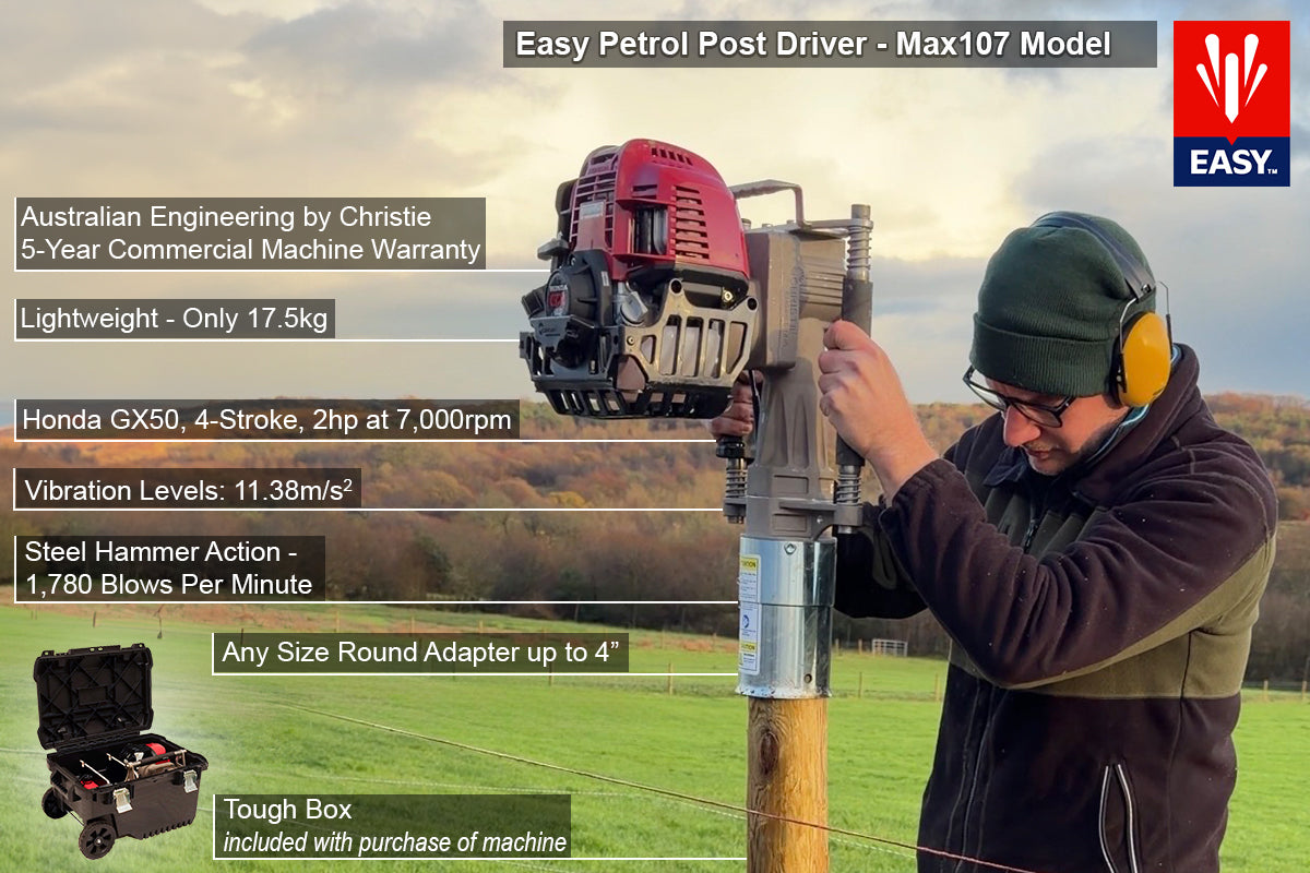 Easy Petrol Post Driver – with Multi Adapter (Max107)
