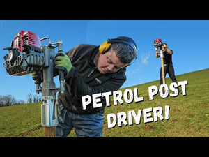 Review video of Easy Petrol Post Driver including a race against the clock to knock in posts by hand and machine